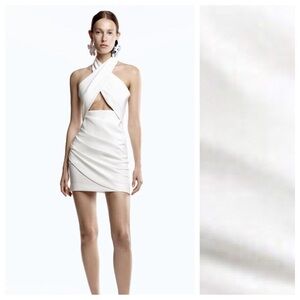 ZARA White Halter Dress
